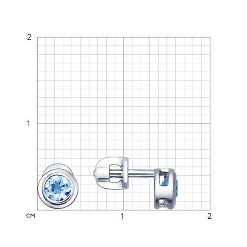 Серьги-пусеты из серебра с топазами (Арт.92021081)