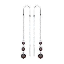 Серьги из серебра с гранатами (Арт.92022166)