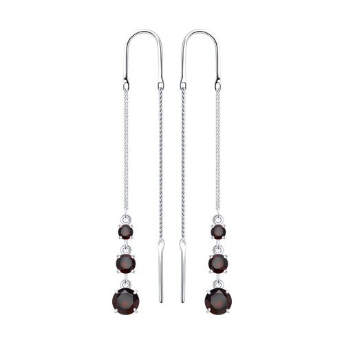 Серьги из серебра с гранатами (Арт.92022166)