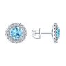 Серьги из серебра с топазом и фианитами (Арт.92022807)