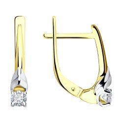 Серьги из желтого золота с бриллиантами (Арт.1021863-2)