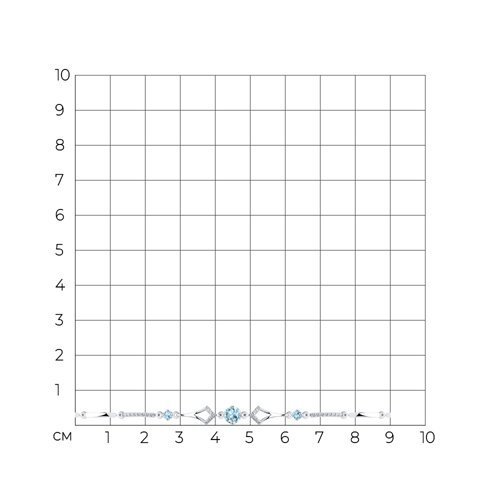 Браслет из серебра с голубыми топазами и фианитами (Арт.92050097)