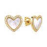 Серьги серебряные с жемчугом и фианитами Fresh «Heart Shine» Myjewels (арт.PI-E03087-X-L-PN-X-W)