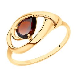 Кольцо из золочёного серебра с гранатом (Арт.93-310-00594-2)