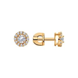 Серьги из золочёного серебра с фианитами (Арт.93020634)
