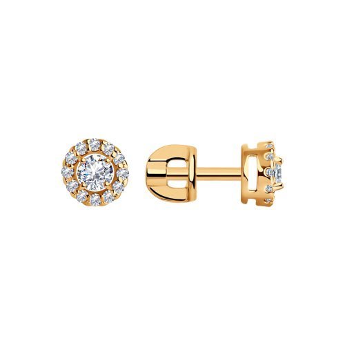 Серьги из золочёного серебра с фианитами (Арт.93020634)