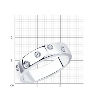 Кольцо из серебра с фианитами «Сияние линий» Соколов (арт.94-110-01515-1)