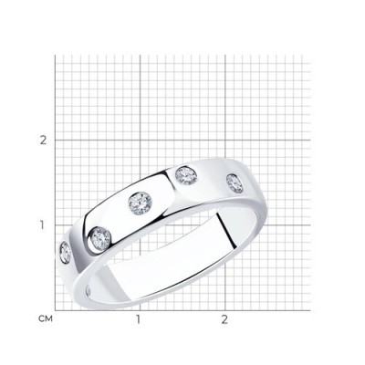 Кольцо из серебра с фианитами «Сияние линий» Соколов (арт.94-110-01515-1)