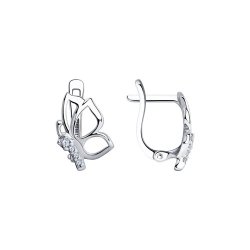 Серьги из серебра с фианитами (Арт.94-120-01129-1)