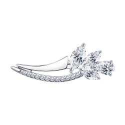 Брошь из серебра с фианитами (Арт.94-140-00683-1)