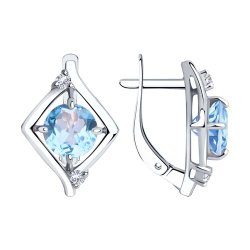 Серьги из серебра с топазами и фианитами (Арт.94-320-00603-1)