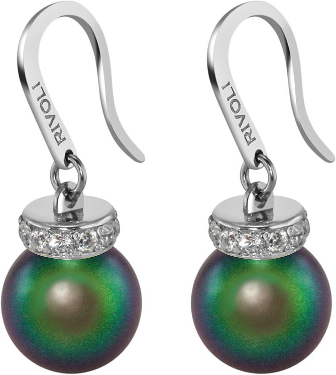 Серьги из серебра с жемчугом и кристаллом swarovski (Арт.abs-1-10-25-s)