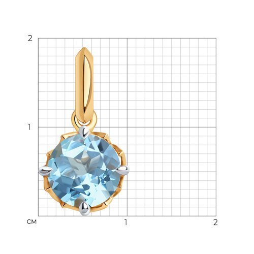 Подвеска золотая пробы 585 с топазом (Арт.51-330-01763-1)