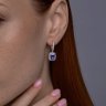 Серьги из белого золота с бриллиантами и танзанитами (Арт.6024466-3)