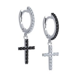 Серьги из серебра с фианитами (Арт.94026500)