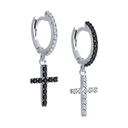 Серьги из серебра с фианитами (Арт.94026500)