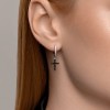 Серьги из серебра с фианитами «Контрастные кресты» Соколов (арт.9402)