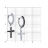 Серьги из серебра с фианитами «Контрастные кресты» Соколов (арт.9402)