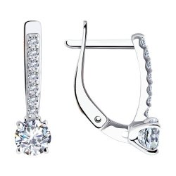 Серьги из белого золота с фианитами (Арт.52-120-02334-1)