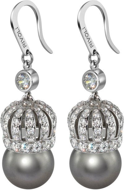 Серьги серебряные с жемчугом и куб. цирконием «Queen of Pearl» Rivoli (арт.CQS-2-10-31-S)