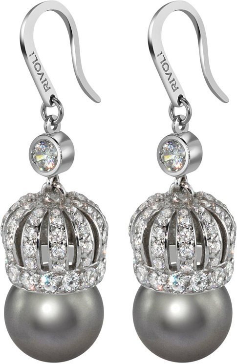 Серьги из серебра с жемчугом и кристаллом swarovski (Арт.cqs-2-10-31-s)