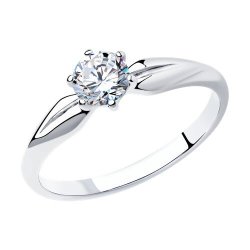 Кольцо из серебра с фианитом (Арт.94013642)