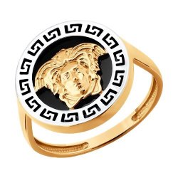 Кольцо золотое пробы 585 с агатом (Арт.717282)