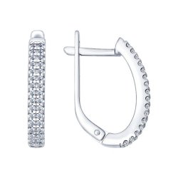 Серьги из серебра с фианитами (Арт.94021767)