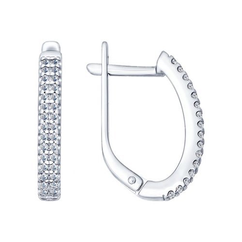 Серьги из серебра с фианитами (Арт.94021767)
