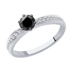 Кольцо из белого золота с бриллиантами (Арт.7010089-3)