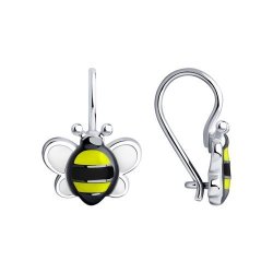 Серьги из серебра с эмалью (Арт.94024044)