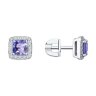 Серьги из белого золота с бриллиантами и танзанитами (Арт.6024438-3)