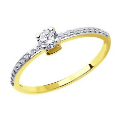 Кольцо из желтого золота с фианитами (Арт.019012-2)