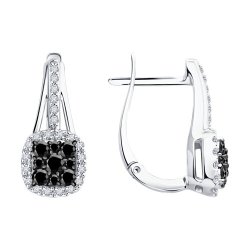 Серьги из белого золота с бриллиантами (Арт.7020150-3)