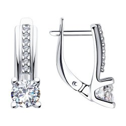 Серьги из серебра с фианитами (Арт.94025674)