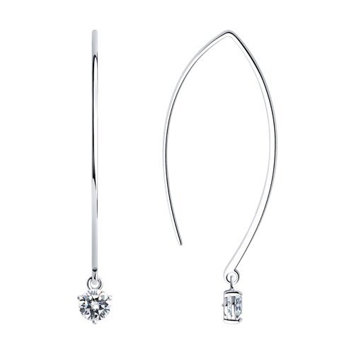 Серьги из серебра с фианитами (Арт.94026011)