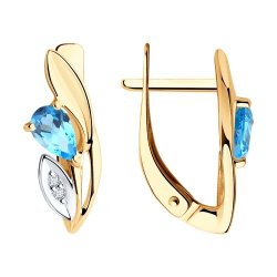 Серьги золотые пробы 585 с топазом (Арт.72-00346)