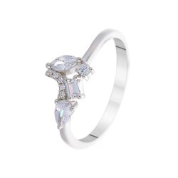 Кольцо из серебра с куб. цирконием (Арт.cz-r00994-x-w-w-x-w)