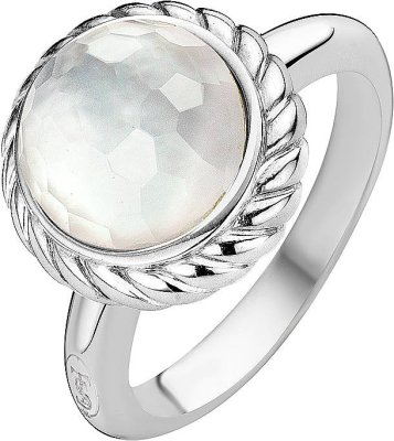 Кольцо из серебра с жемчугом и куб. цирконием (Арт.1964mw)