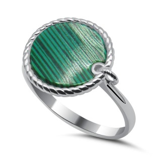 Кольцо серебряное с малахитом «Крылья ветра» MyJewels (арт.2111331240_malahitpr)
