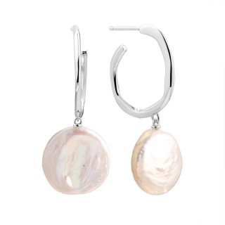 Серьги серебряные с жемчугом «Baroque Pearl Shine» Fresh Jewelry (арт.PI-E428-16-X-W-PN-X-X)