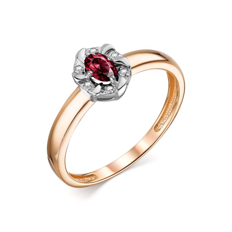 Золотое кольцо с рубином Алькор КЮЗ (Золото) 13847-103