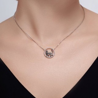Колье из серебра с фианитами «Черная кошка» Соколов (арт.94070763)