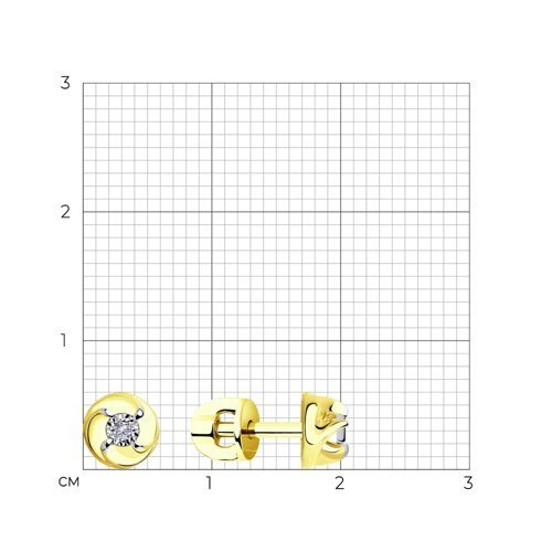 Серьги из комбинированного золота с бриллиантами (Арт.1021310-2)