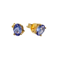 Серьги из серебра с танзанитом (Арт.sm-e00600-x-l-tn-x-x)