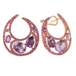 Серьги из золота с аметистом и сапфиром (Арт.er-31918a_sr_ps_am_pink)