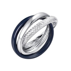 Кольцо из серебра с керамикой и фианитом (Арт.tc-r00663-vl-w-x-x-w)