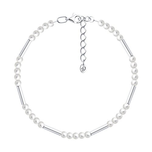 Браслет из серебра с синтетическим жемчугом (Арт.94-150-00198-1)