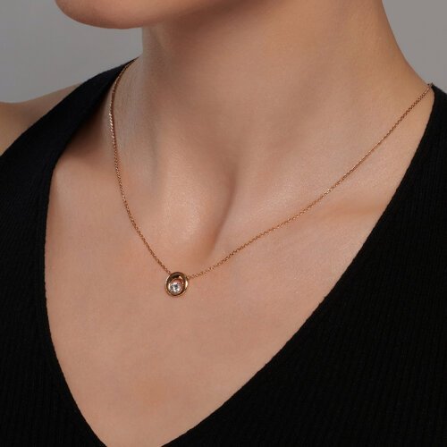 Колье из желтого золота с фианитом (Арт.070252-2)