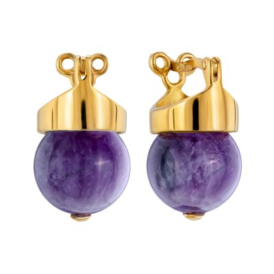 Серебряные серьги BEAVERS с аметистом 2206a_gl